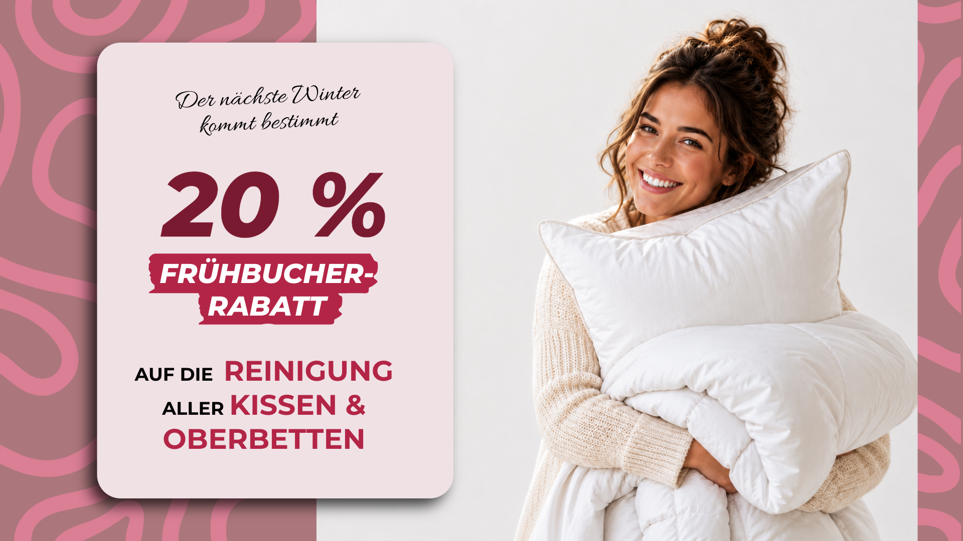 20 Prozent Rabatt auf die Reinigung von Kissen und Oberbetten